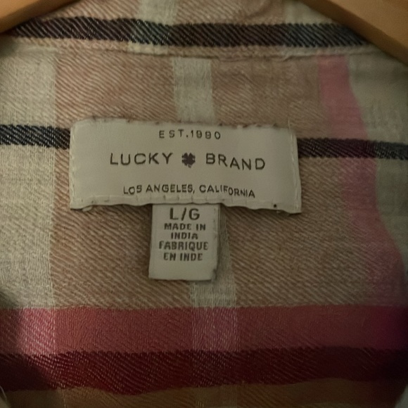 Lucky Brand flannel shirt size large cotton blend super soft - Picture 2 of 10